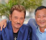 Johnny Hallyday et Johnnie To lors du photocall de Vengeance, Festival de Cannes, le 17 mai 2009