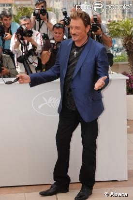 Johnny Hallyday lors du photocall de Vengeance, Festival de Cannes, le 17 mai 2009