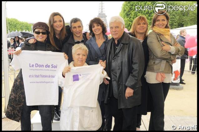 Lââm, Sandrine Quétier, Nagui, Stéphanie Fugain, Guy Bedos,  Michèle Bernier, Mimie Mathy et Corinne Touzet ont participé à la grande Marche contre la leucémie (et pour le Don de Soi) 