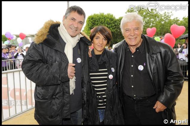 Jan-Marie Bigard, Florence Foresti et Guy Bedos ont participé à la grande Marche contre la leucémie (et pour le Don de Soi) organisée par l'association Laurette Fugain, à Paris