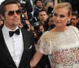 Brad Pitt et Diane Kruger lors de la montée des marches avant la projection d'Inglourious Basterds, au Festival de Cannes, le 20 mai 2009