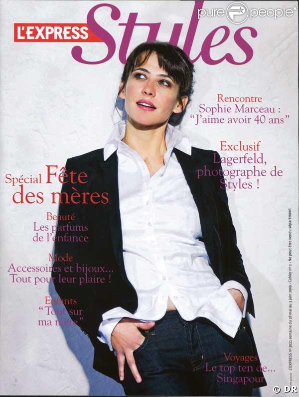 Sophie Marceau en couverture de L'Express Styles
