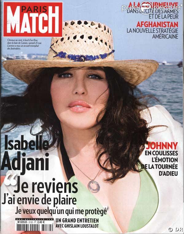 Isabelle Adjani en couverture de Paris Match