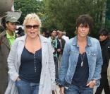 Muriel Robin et son amie Anne Le Nen à Roland Garros