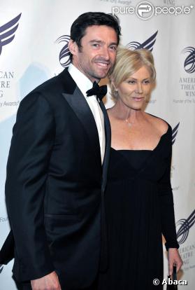 Hugh Jackman et sa femme Deborra Lee Furness au gala American Theatre Wing le 1er juin à New York