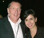 Rachida Dati et Jean-Claude Camus, le producteur de Johnny Hallyday au Stade de France pour le concert de Johnny Hallyday le 29 mai 2009