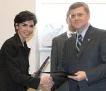 Rachida Dati et Youri Tchaïka (son homologue russe) à Rome pour le G8 des ministres de la justice le 29 mai 2009