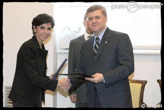 Rachida Dati et Youri Tchaïka (son homologue russe) à Rome pour le G8 des ministres de la justice le 29 mai 2009