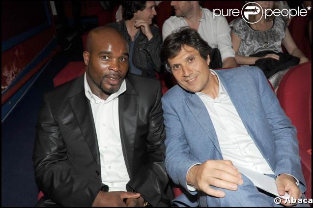 Jean-Marc Mormeck et Jean-Philippe Lustik, lors de la projection de "Rêves de Médailles", au Cinéma MacMahon, à Paris, le 2 juin 2009 !