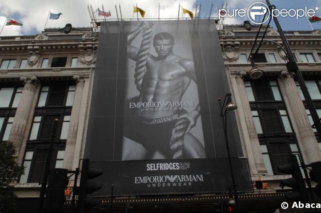 David Beckham lors du lancement de la collection de sous-vêtements Armani dont il est l'ambassadeur. Londres, le 11 juin 2009