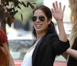 Ana Ortiz, enceinte, déjeune avec ses amies à New York. 15/06/09