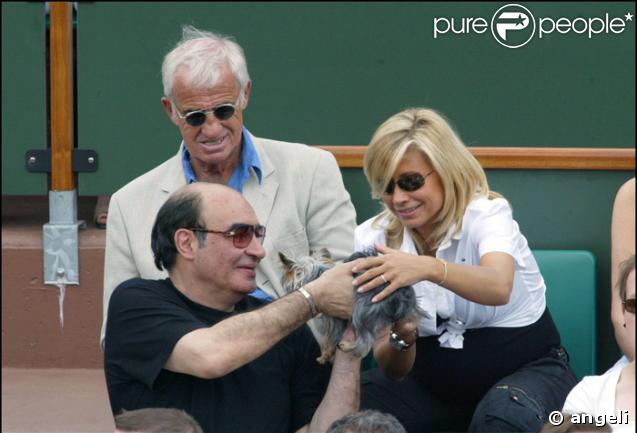 Jean Paul et Natty Belmondo en 2003 à Roland Garros avec Philippe Khorsand