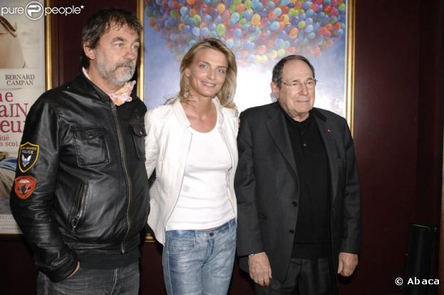 Olivier Marchal, Sarah Marshall et Robert Hossein lors de la première de Dogfight à Paris le 22 juin 2009