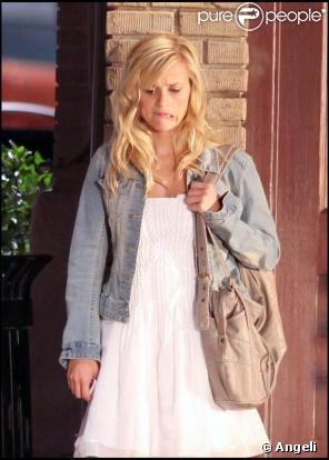 Reese Witherspoon sur le tournage de How do you do ? à Washington le 25 juin 2009