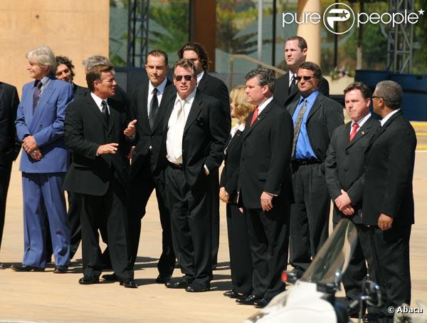 Les bouleversantes obsèques de Farrah Fawcett, qui se sont déroulées en la cathédrale Notre-Dame-des-Anges, à Los Angeles, le 29 juin 2009.