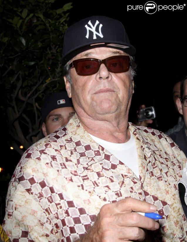 Jack Nicholson, lors d'un match de baseball des Yankees, à New York, le 2 juillet 2009 !