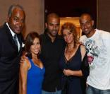 M. Parker, Eva Longoria et Tony Parker, à l'occasion de l'inauguration de la Suite Prestige du Park Hyatt Paris-Vendôme, le 3 juillet 2009 !