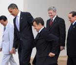 Barack Obama et Nicolas Sarkozy au G8, en Italie  