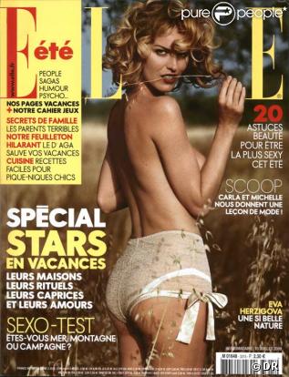 Eva Herzigova en couverture du magazine ELLE datant du 10 juillet 2009 