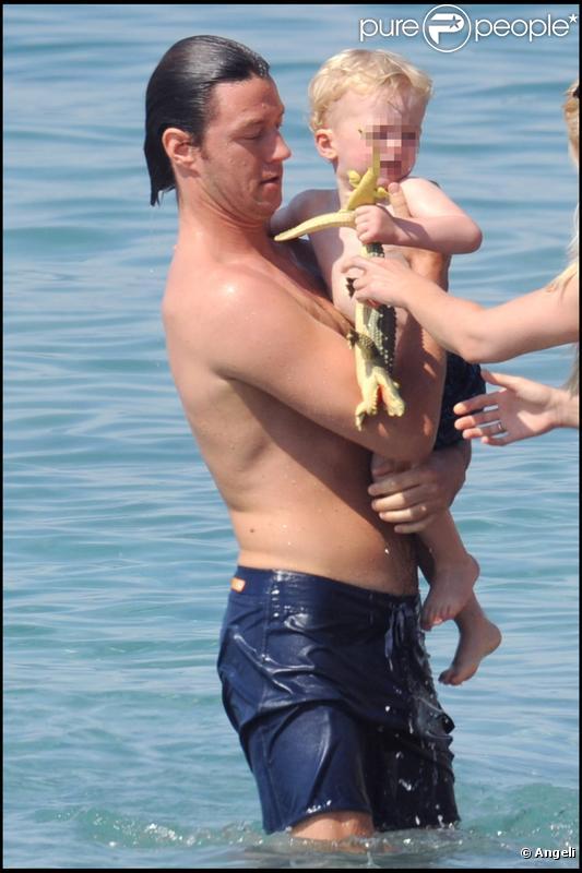 Le compagnon d'Eva Herzigova, Gregorio Marsiaj et leur fils, George.