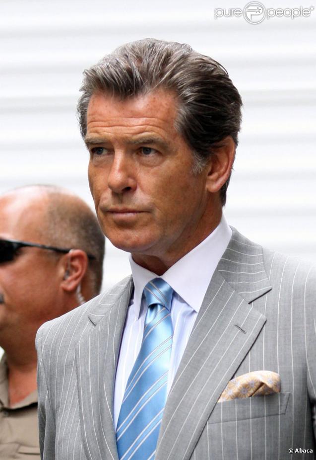 Pierce Brosnan sur le tournage de Remember Me à New York le 13 juillet 2009