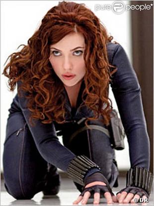 Scarlett Johansson lors du tournage de Iron-Man 2