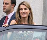 Letizia d'Espagne et Felipe président le prix Velasquez 2009, à Madrid.