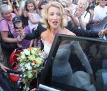 Alexandra Lamy à son mariage, le 25 juillet 2009.
