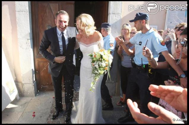 Alexandra Lamy et Jean Dujardin à leur mariage, le 25 juillet 2009.