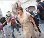 La maman de Jean, au mariage d'Alexandra Lamy et Jean Dujardin, le 25 juillet 2009.