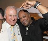 Quincy Jones et Buzz Aldrin à la soirée, à l'Hôtel Byblos. 28/07/09