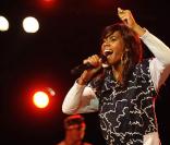 Santigold (ex-Santogold) sur la scène du Paleo Festival (Suisse, 26 juillet 2009)