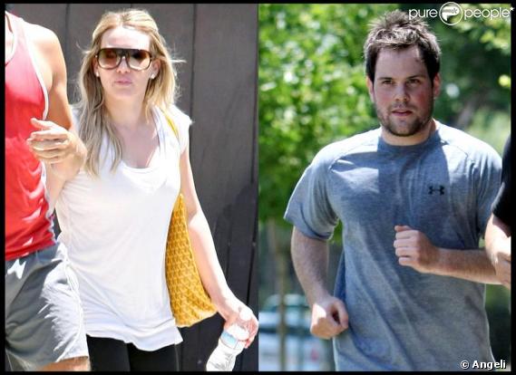 Hilary Duff et son petit ami Mike Comrie font du sport chacun avec son propre coach sportif le 22 juillet 2009