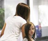 Kate Beckinsale à l'aéroport avec sa fille et son mari, le 8 août 2009, à Los Angeles.