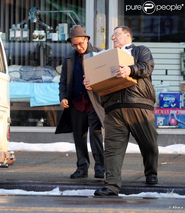 Al Pacino et John Goodman  sur le tournage de You don't know Jack de Barry Levinson le 18 août 209à à New York