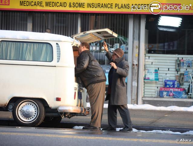 Al Pacino et John Goodman  sur le tournage de You don't know Jack de Barry Levinson le 18 août 209à à New York