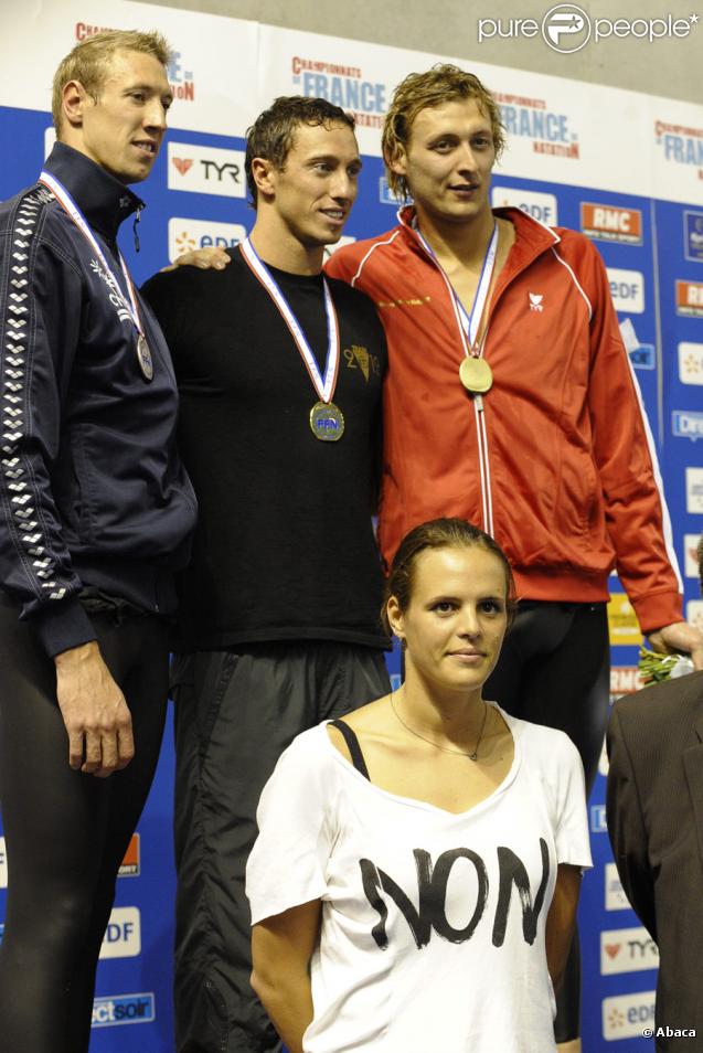 Alain Bernard, Frédérick Bousquet, Amaury Leveaux et Laure Manaudou 