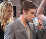 Blake Lively et Chace Crawford en plein tournage de Gossip Girl à New York