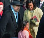Ted Kennedy et Michelle Obama en janvier 2009 lors de l'intronisation de Barack Obama à la Maison Blanche 