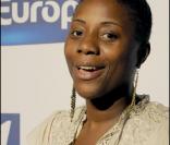 Aline Afanoukoé à la conférence de presse de rentrée d'Europe 1, rue François Ier, le 31/08/09
