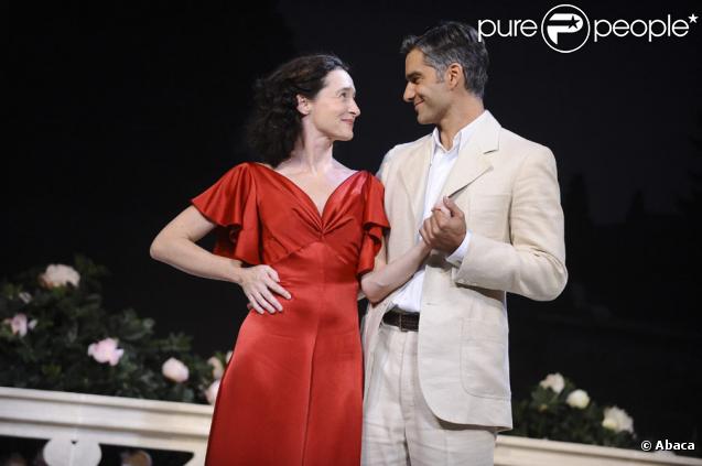 Anne Brochet et François Vincentelli dans la pièce de Philip Barry, Vie Privée, au théâtre Antoine à Paris le 28 août 2009