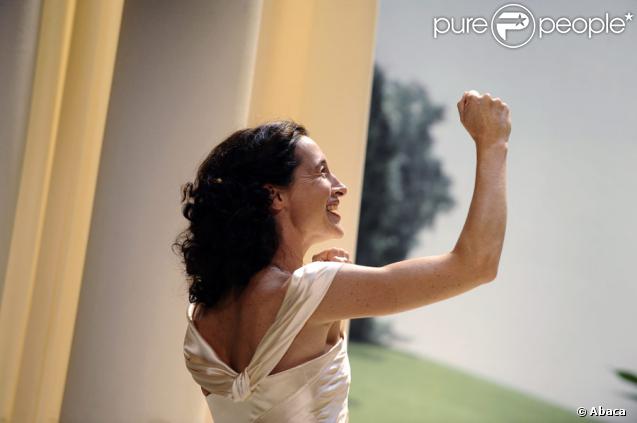 Anne Brochet dans la pièce de Philip Barry, Vie Privée, au théâtre Antoine à Paris le 28 août 2009