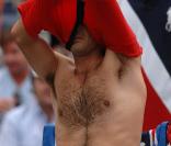 Roger Federer à l'US Open 2009, lors de sa victoire en huitième de finale sur Tommy Robredo