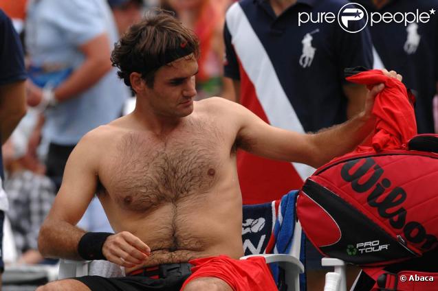 Roger Federer à l'US Open 2009, lors de sa victoire en huitième de finale sur Tommy Robredo