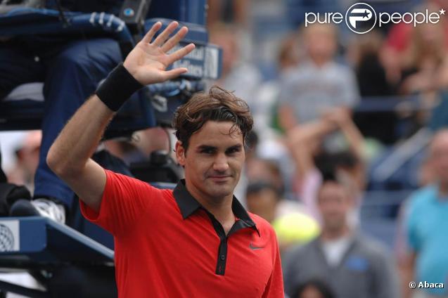 Roger Federer à l'US Open 2009, lors de sa victoire en huitième de finale sur Tommy Robredo