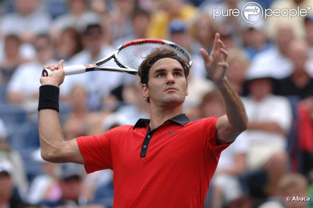 Roger Federer à l'US Open 2009, lors de sa victoire en huitième de finale sur Tommy Robredo