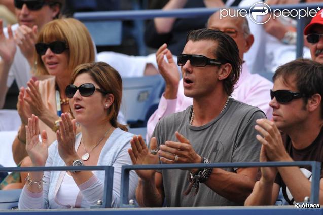 Mirka Vavrinec et Gavin Rossdale dans les gradins de l'US Open 2009, à New York