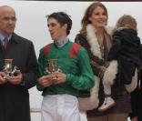 Christophe Soumillon, l'époux de Sophie Thalmann, victime d'un accident de cheval à Nancy, le 9 septembre 2009.