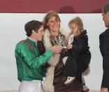 Christophe Soumillon, l'époux de Sophie Thalmann, victime d'un accident de cheval à Nancy, le 9 septembre 2009.