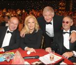 Jacques Pessis, Sylvie Vartan, Patrick Sébastien et Michael Jones à l'enregistrement de l'émission Le Plus Grand Cabaret du monde (8 septembre 2009)